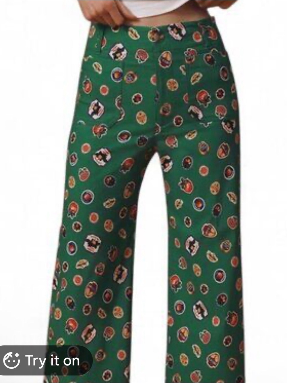 Maeve The Colette Fruit Print Cropped Wide Leg Pants Size 29 NWT Anthro - Picture 3 of 11